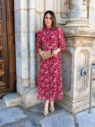 Vestido em chiffon estampado | Olinda 