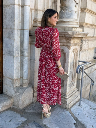 Vestido em chiffon estampado | Olinda 