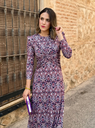 Vestido midi estampado| Nina