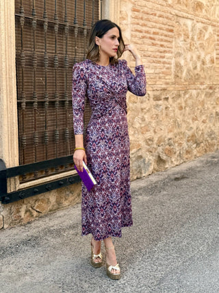 Vestido midi estampado| Nina