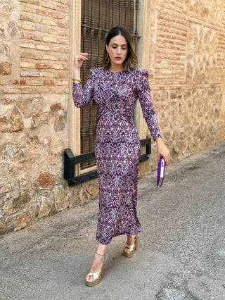 Vestido midi estampado| Nina