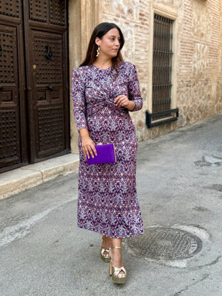 Vestido midi estampado| Nina