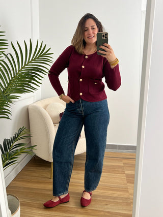 Chaqueta Punto burdeos | Miko