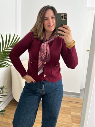 Chaqueta Punto burdeos | Miko