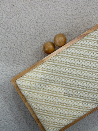 Bolso rafia con marco de madera | Carmela