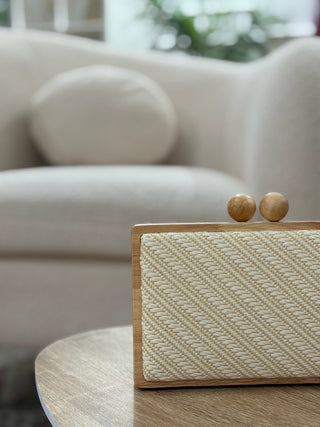 Bolso rafia con marco de madera | Carmela