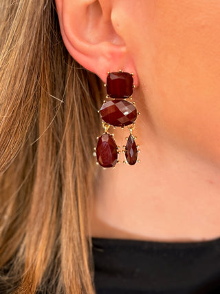 Pendientes de piedras marron |Valentina