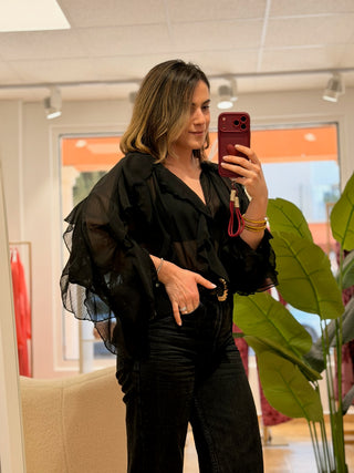Blusa Volante Negra | Amelia
