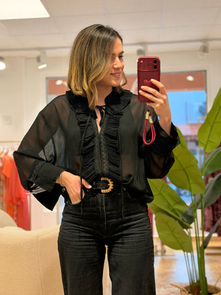 Blusa gasa negra| Thiago