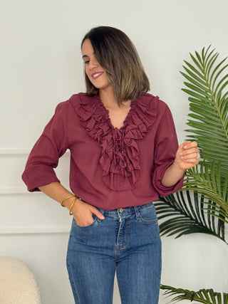 Blusa fluida Granate | India