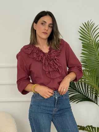 Blusa fluida Granate | India