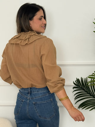 Blusa fluida Camel | India