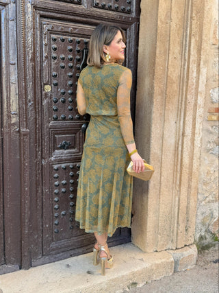 Vestido midi estampado | Fresia