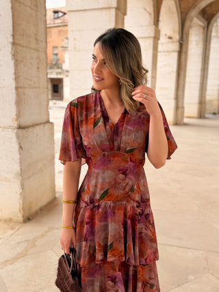 Vestido gasa estampado | Tina