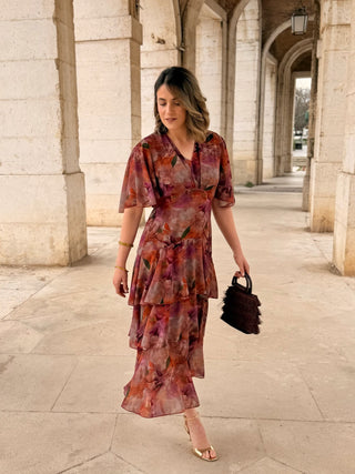 Vestido gasa estampado | Tina