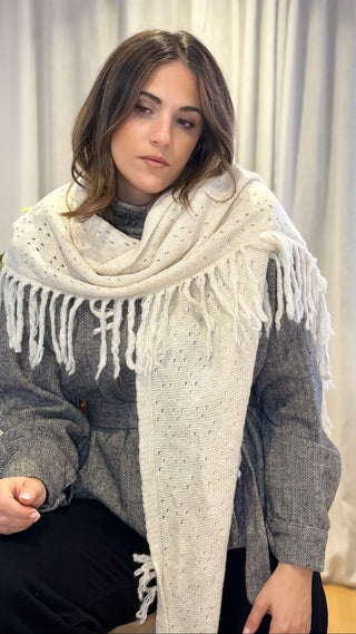 Capa Lana Flecos | Blanco