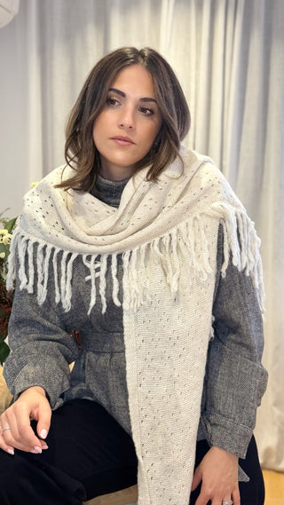 Capa Lana Flecos | Blanco
