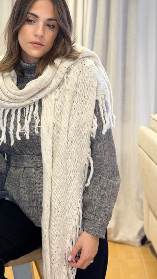 Capa Lana Flecos | Blanco