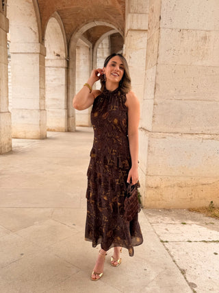 Vestido midi volantes | Aurea