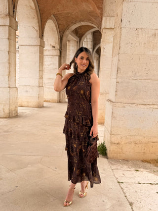 Vestido midi volantes | Aurea