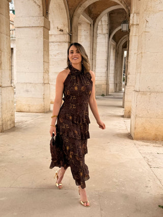 Vestido midi volantes | Aurea