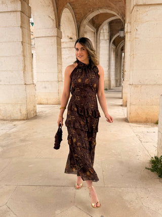 Vestido midi volantes | Aurea