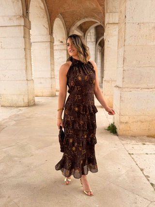 Vestido midi volantes | Aurea
