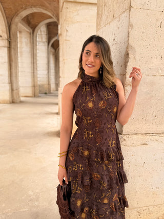 Vestido midi volantes | Aurea