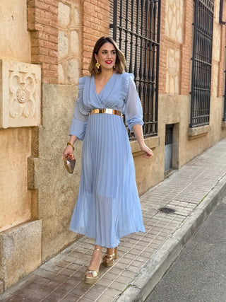 Vestido plisado azul | Lucia