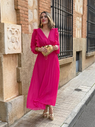 Vestido plisado fucsia | Lucia