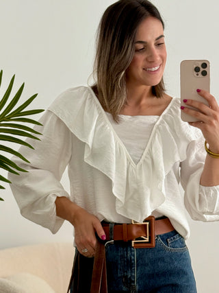 Blusa Volante Blanca | Roma