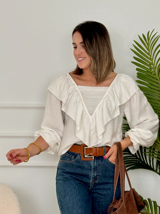 Blusa Volante Blanca | Roma