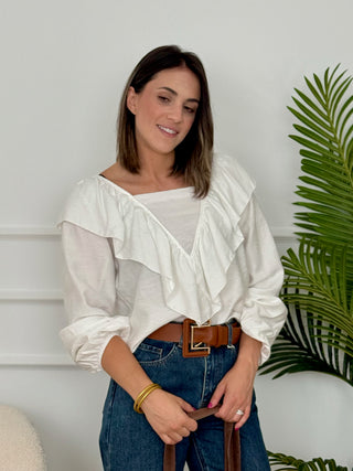 Blusa Volante Blanca | Roma