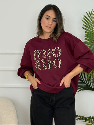 Sudadera burdeos| Wild Nice