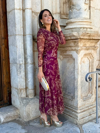 Vestido Tul estampado floral buganvilla  | Camila