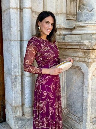Vestido Tul estampado floral buganvilla  | Camila