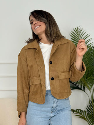 Chaqueta efecto ante camel |  Yais