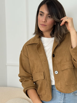 Chaqueta efecto ante camel |  Yais