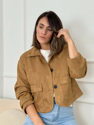 Chaqueta efecto ante camel |  Yais