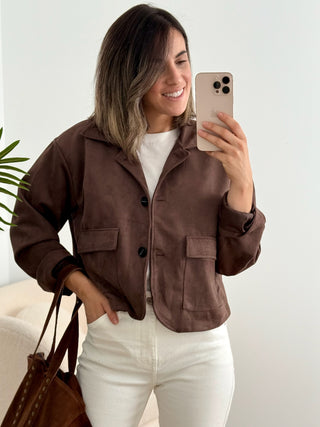 Chaqueta efecto ante marron |  Yais