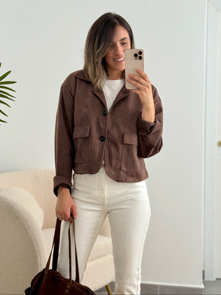 Chaqueta efecto ante marron |  Yais