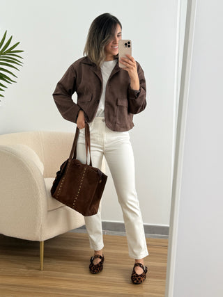 Chaqueta efecto ante marron |  Yais