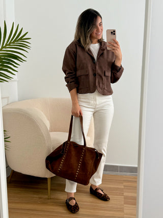 Chaqueta efecto ante marron |  Yais
