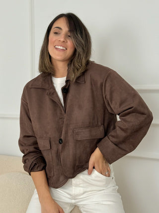 Chaqueta efecto ante marron |  Yais