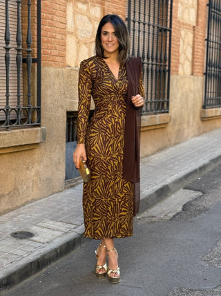 Vestido midi estampado |  Dakota