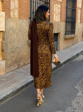 Vestido midi estampado |  Dakota