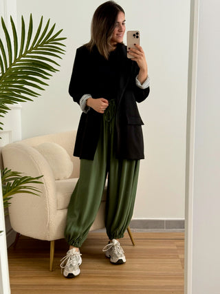 Pantalón bombacho puño kaki | Olivia