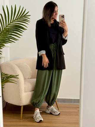 Pantalón bombacho puño kaki | Olivia