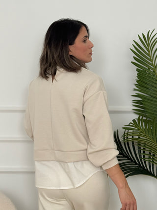 Sudadera camisera con detalle joya | Paris