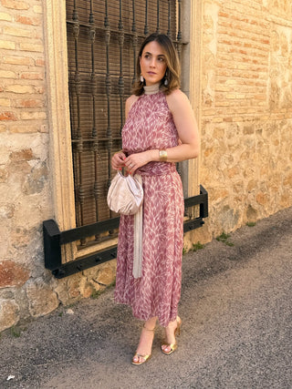 Vestido gasa beige | Bianca